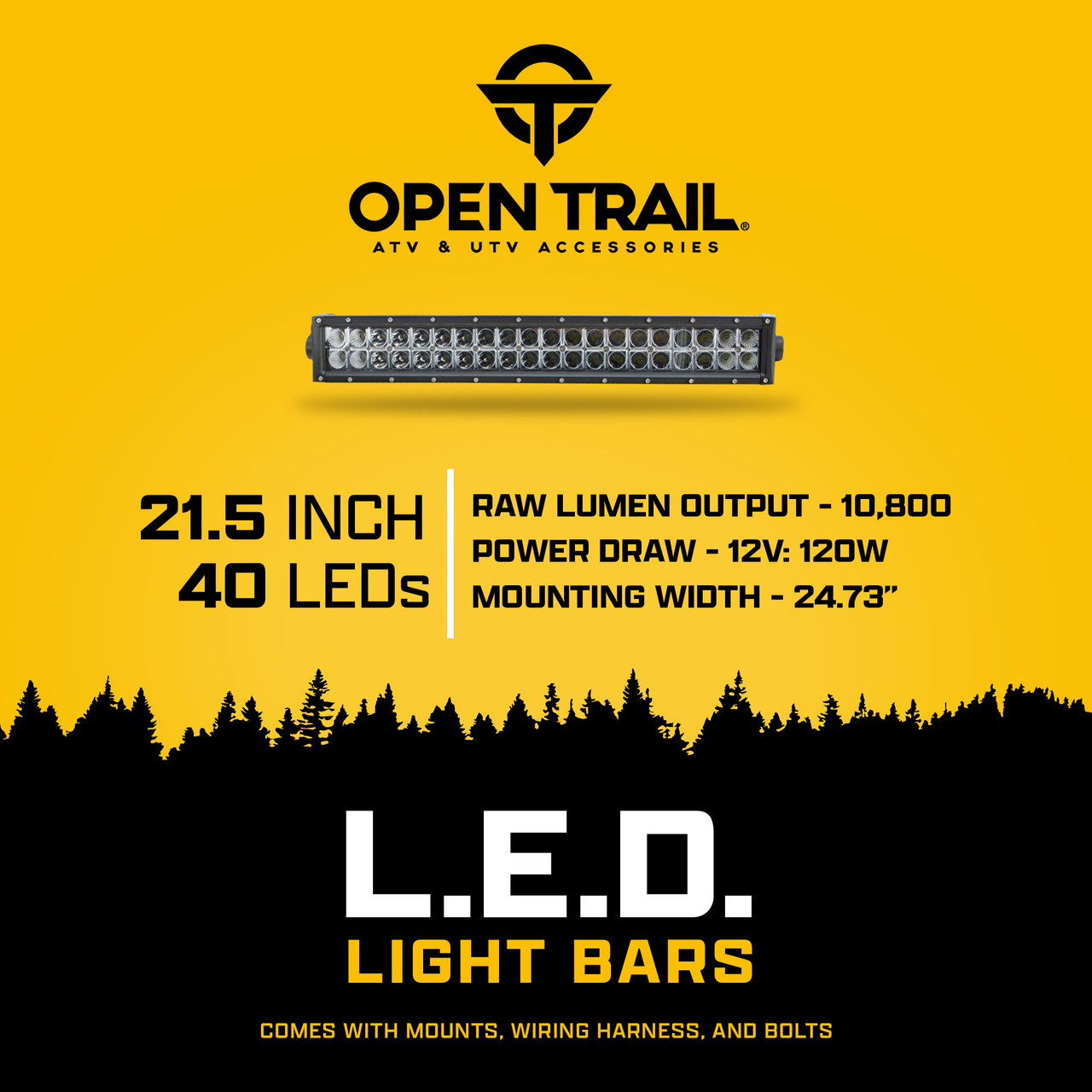 OPEN TRAIL LED LIGHT BAR 21.5" HML-BC2120 COMBO