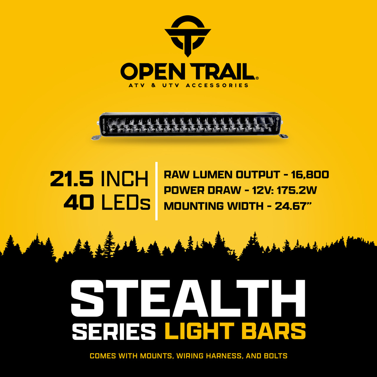 OPEN TRAIL STEALTH LED LIGHT BAR 21.5" HML-B15120 COMBO