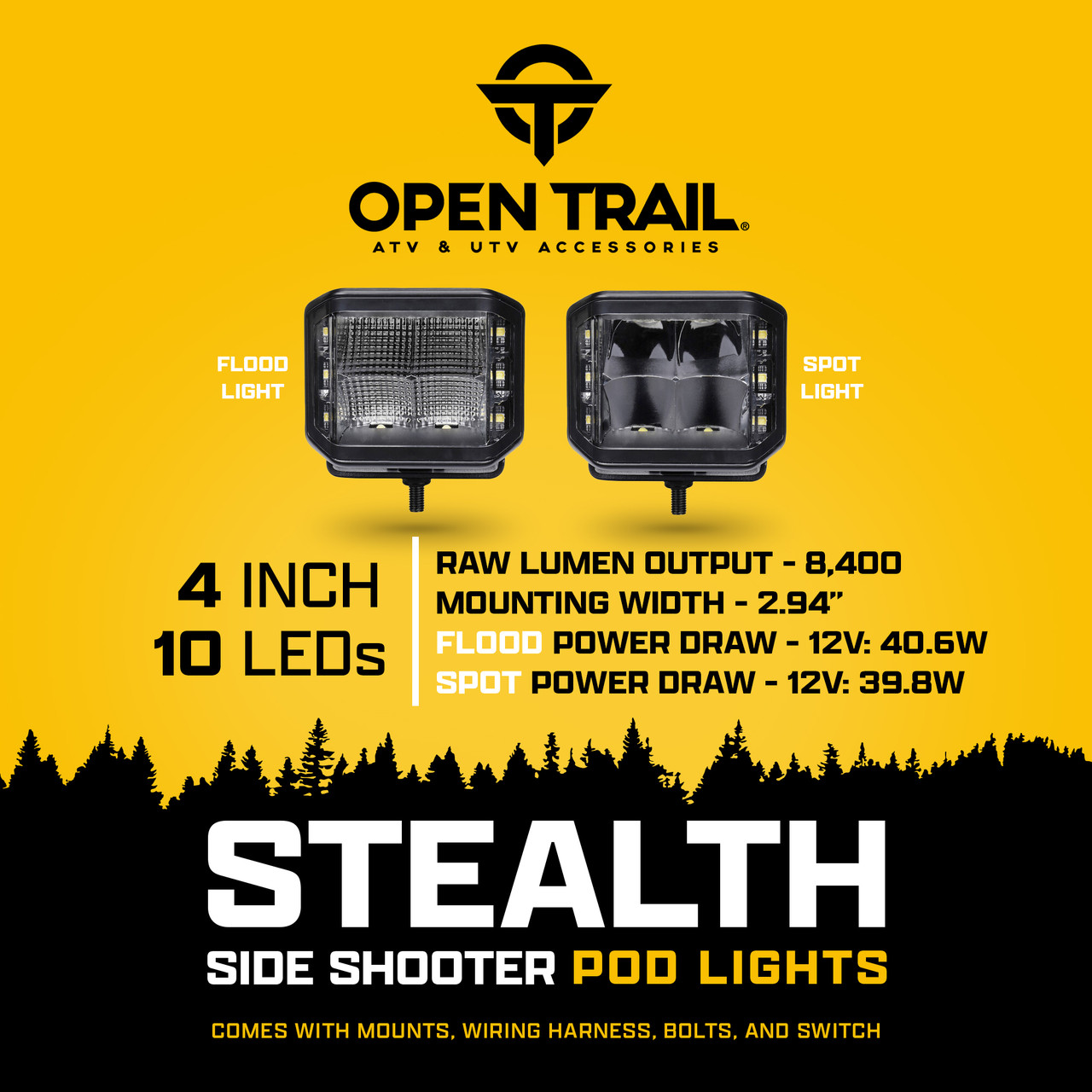 OPEN TRAIL STEALTH SIDE SHOOTER LED PODS FLOOD HML-10270 FLOOD