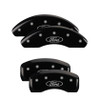 Part Number: mgp10236SFRDBK
Description: MGP 4 Caliper Covers Engraved Front & Rear Oval logo/Ford Black finish silver ch
Attachment Method: Patented Clip On System
Color: Black Powder Coat Finish, Silver Characters.
