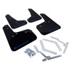 Rally Armor UR Mudflaps Black Urethane Blue Logo | Ford Focus ST/ Focus RS  