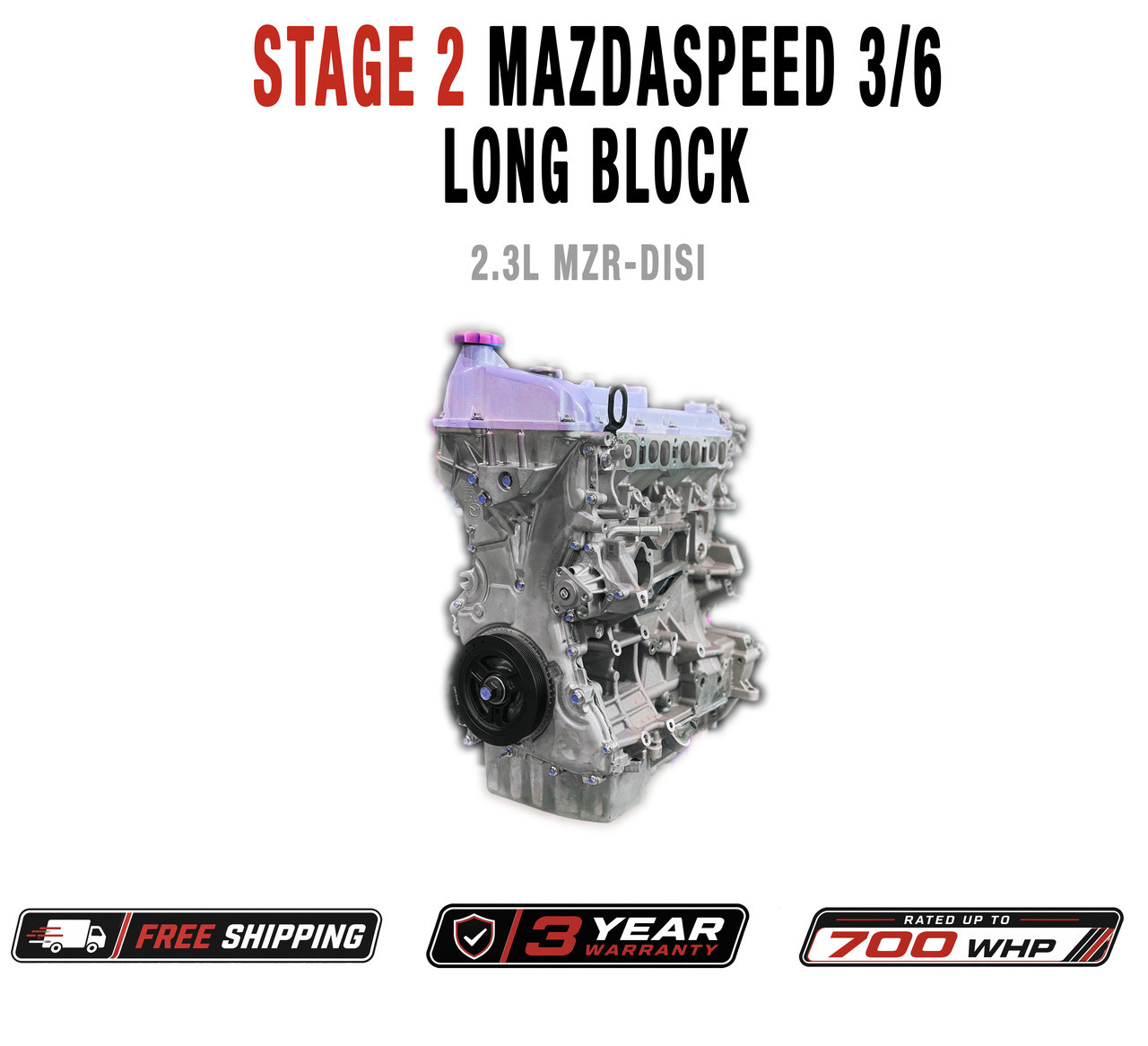 SP63 Stage 2 Built Long Block | Mazdaspeed 3/6 MZR-DISI | Rated