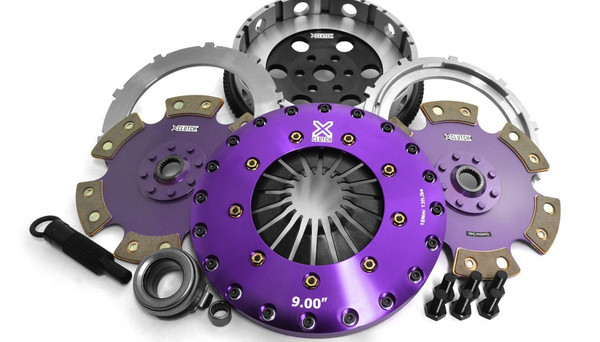 xClutch Chromoly Flywheel; 9 in. Twin Solid Ceramic Clutch Discs