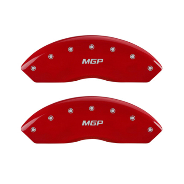 Part Number:    mgp10202SMGPRD
Description:       MGP 4 Caliper Covers Engraved Front & Rear MGP Red finish silver ch
Attachment Method:    Patented Clip On System