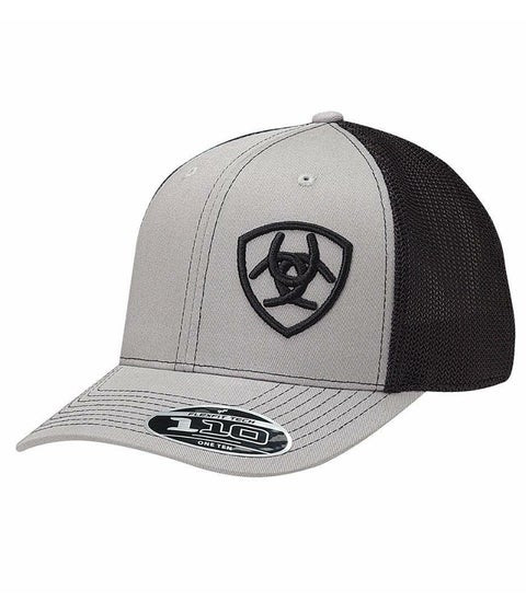 Ariat Mens Grey \u0026 Black Logo Snapback 