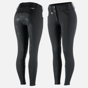 Horze Womens Grand Prix Thermo Softshell Full Seat Breeches - Black Horze Womens Grand Prix Thermo Softshell Full Seat Breeches - Black