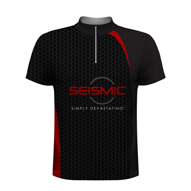 Seismic Honeycomb Black Red Bowling Jersey