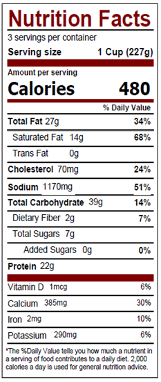 Nutritional Facts