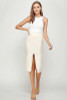 Slim Center Front Slit Skirt (Front)