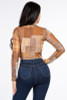 Plaid Patchwork Velvet Mesh Top (Back)