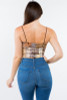 Plaid Patchwork Crop Velvet Top (Back)