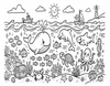 Kids Fantasy Ocean Friends #4044 60x50 Throw Blanket