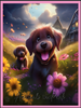 Animals in Pink Puppies 18x24 Poster