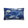 Roses & Circles #4184 Royal Blue 20x12 Pillow