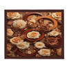 Roses & Circles #4156 Brown 60x50 Throw Blanket