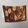 Roses & Circles #4156 Brown 60x50 Throw Blanket
