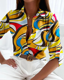 Multi Abstract Blouse (Front)