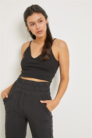 Ribbed V-Neck Cami Top (Front)