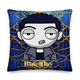 ppREp Blue Day M Hug & Throw Pillow (Front) ppREp Blue Day M Hug & Throw Pillow (Front)