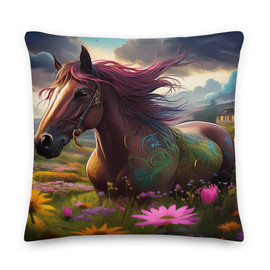 ppREp Animals In Pink: Horse Cuddle & Throw Pillow (Front) ppREp Animals In Pink: Horse Cuddle & Throw Pillow (Front)