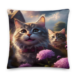 ppREp Animals In Pink: Cats Cuddle & Throw Pillow (Front) ppREp Animals In Pink: Cats Cuddle & Throw Pillow (Front)