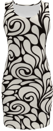 Swirly Swirls #3933 Black Body Dress (Front)