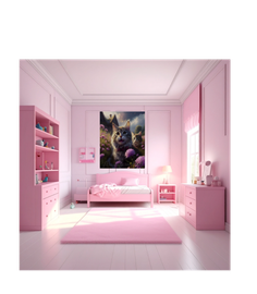 Animals in Pink Cats 16x20 Canvas (Canvas enlarged for better visual experience)
