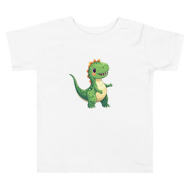 Dinosaurs #3470 SS Toddlers 2T-3T Tee White (Front)