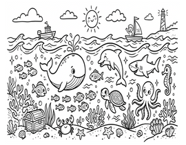 Kids Fantasy Ocean Friends #4044 60x50 Throw Blanket