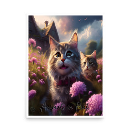 Animals in Pink Cats 18x24 Poster