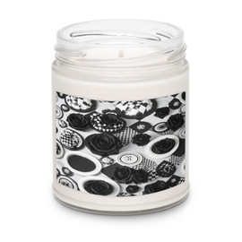 Roses & Circles #3357 Black 9 oz Unscented Soy Candle