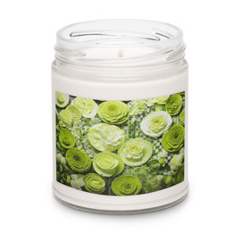 Roses & Circles #4131 Lime Green Scented Soy Candle