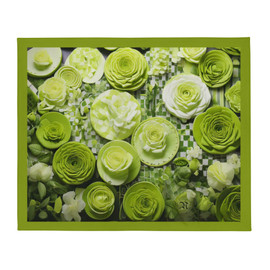 Roses & Circles #4131 Lime Green 60x50 Throw Blanket