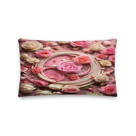 Roses & Circles #4151 Light Pink 20x12 Pillow