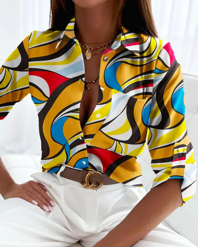 Multi Abstract Blouse (Front)