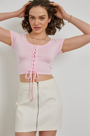 Lace-Up Front Top (Front)