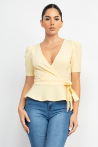 Peplum Wrap Top (Front)
