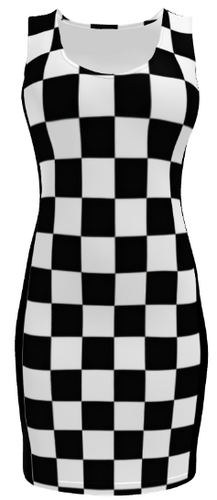 Checkers Black Body Dress (Front)
