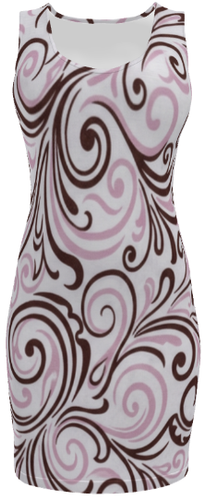 Swirly Swirls #3722 Pink Body Dress (Front)