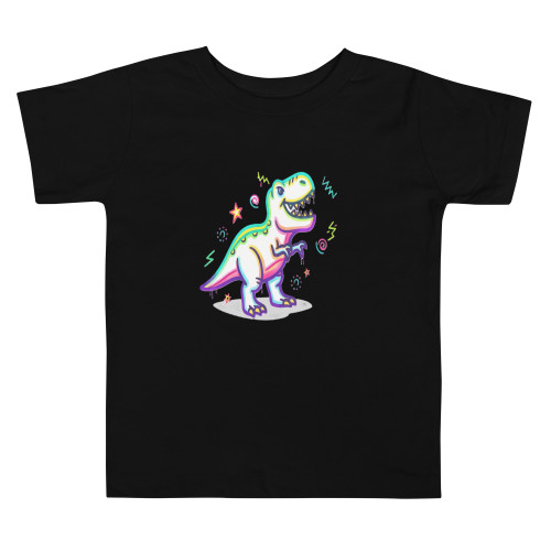 Dinosaurs #3459 SS Toddlers 4T-5T Tee Black (Front)