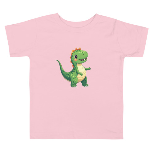 Dinosaurs #3470 SS Toddlers 2T-3T Tee Pink (Front)