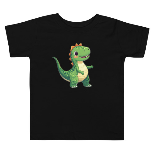 Dinosaurs #3470 SS Toddlers 4T-5T Tee Black (Front)