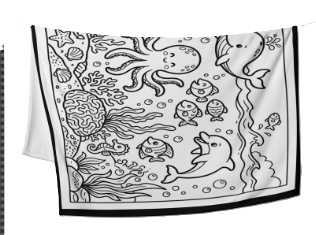 Kids Fantasy Ocean Friends #3828 60x50 Throw Blanket