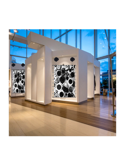 Roses & Circles #3357 Black 36x24 Area Rug (Area Rug enlarged for better visual experience)