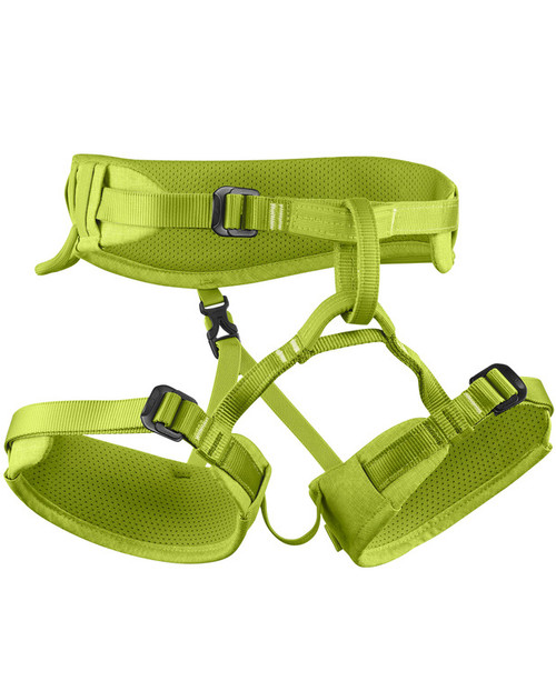 Front view of the Edelrid Finn iii Oasis (green) XXS children's harness