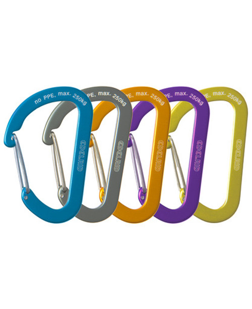 Edelrid Aranya carabiners in various colours against a white background