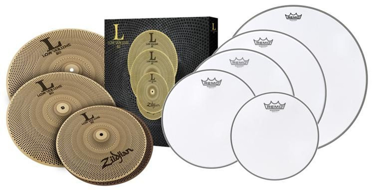 Zildjian L80 Low Volume Cymbal Pack - LV468 w/ Remo SilentStroke