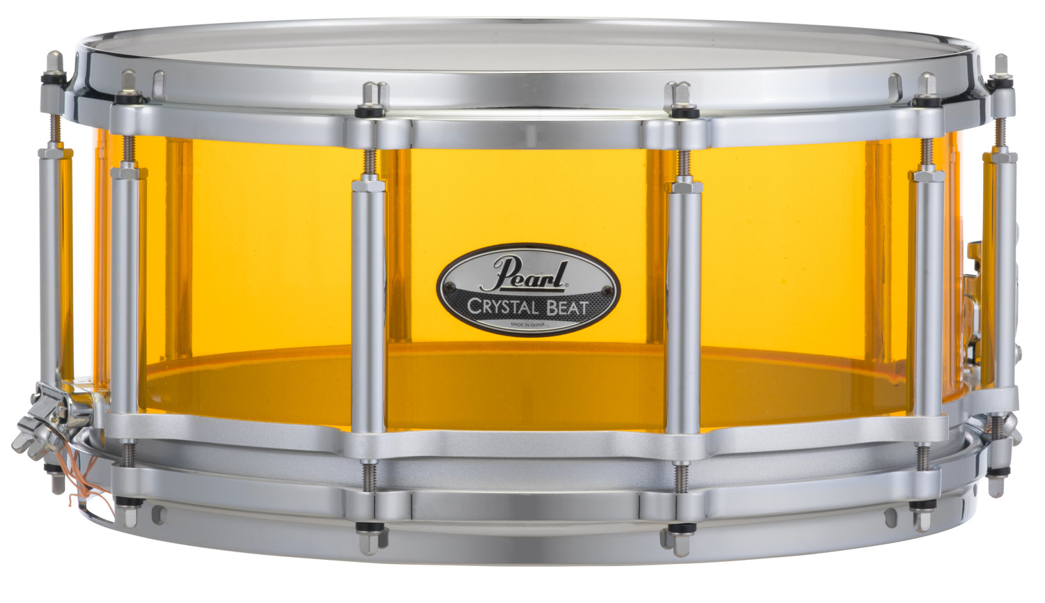 CRB1465/C732 Pearl Crystal Beat 14x6.5 Free Floating Snare Drum TANGERINE  GLASS