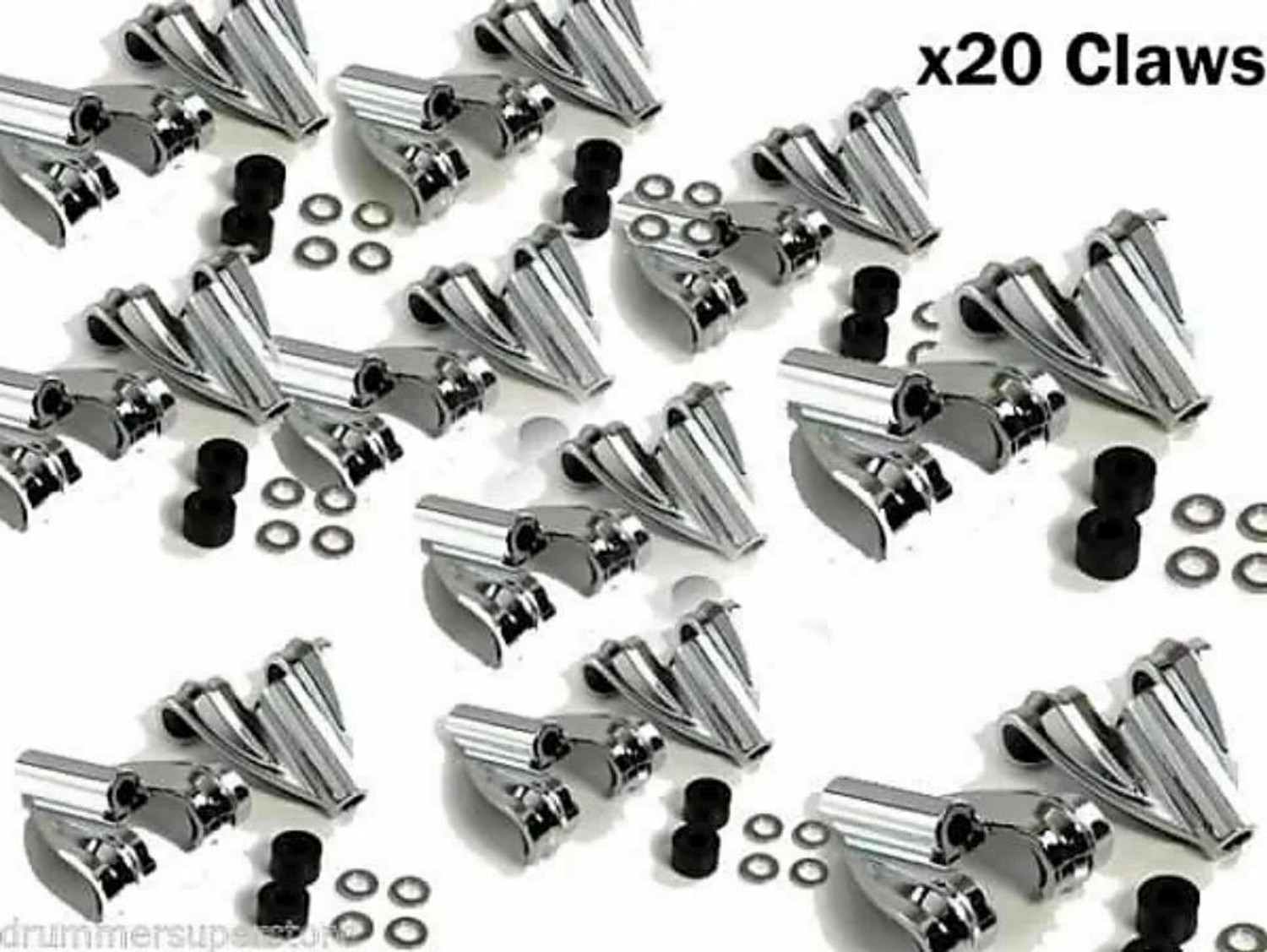 Ludwig Classic Bass Drum Claws Chrome Diecast P2308AP LOT OF 20