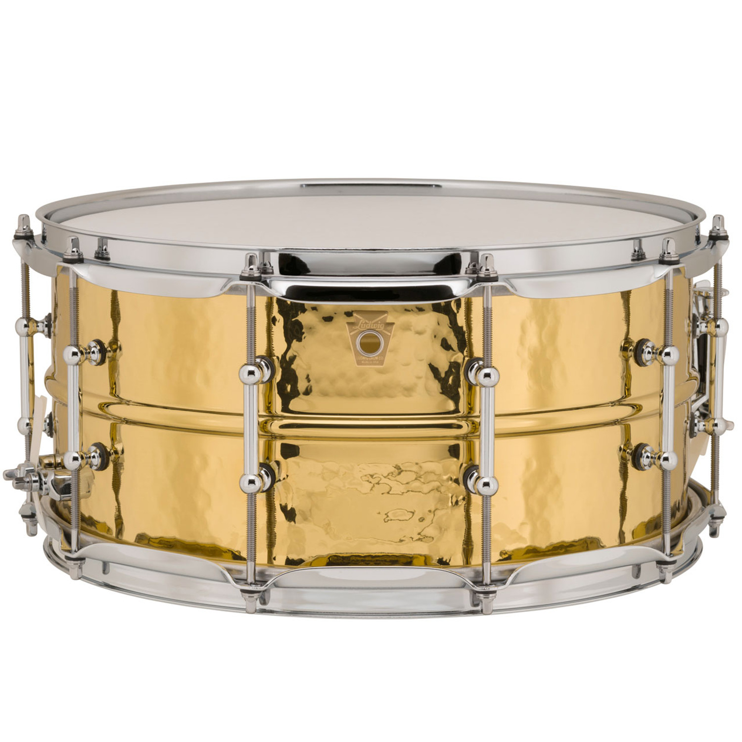 Ludwig Supraphonic 5x14 Hammered Brass Snare Drum LB422BKT at